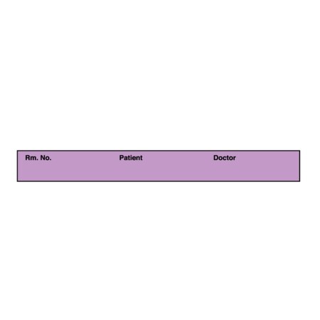 Nevs Printed Chart Tape - Rm No Patient Doctor 1/2 Violet w/Black, PK6 NT-500-VIOLET
